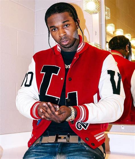 Pop Smoke Louis Vuitton Dreaming Red Varsity Jacket.